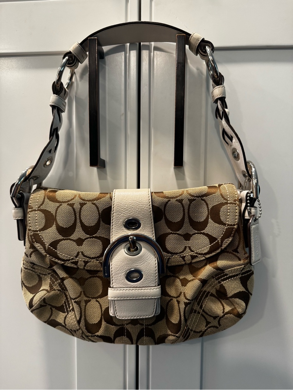 Coach Vintage Y2K Soho Purse Shoulder Bag Signature Brown Canvas Leather 6171